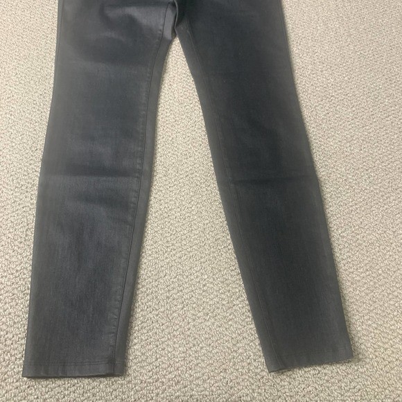 Eileen Fisher Womens Pants Size Small Black Coated Skinny Leg Pull On Mid Rise - Picture 3 of 12